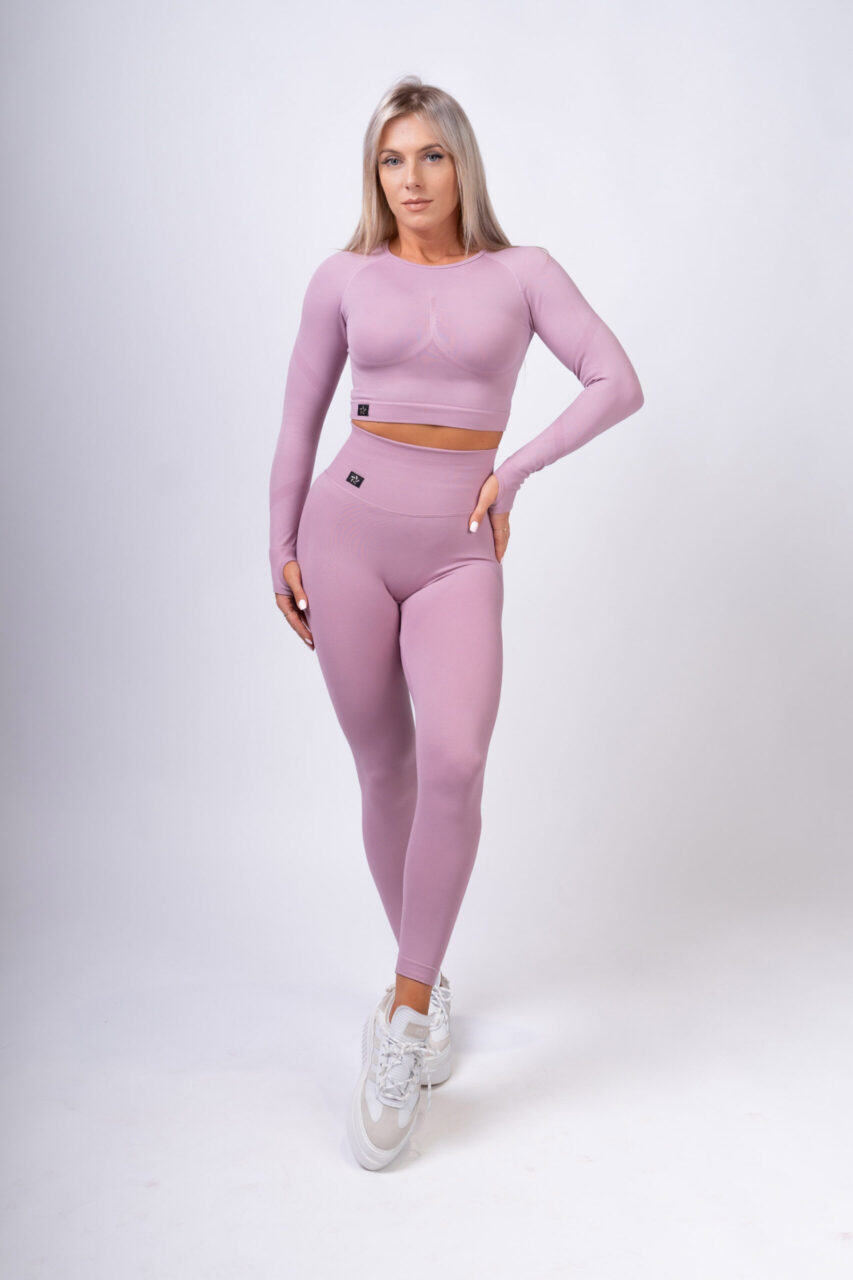 Longsleeve bezszwowy różowy - obrazek 2