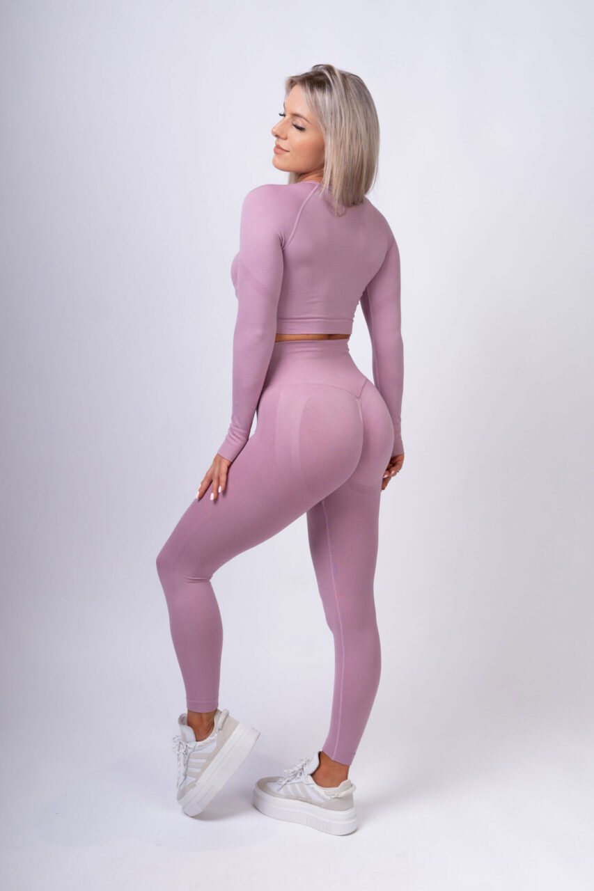 Longsleeve bezszwowy różowy - obrazek 4