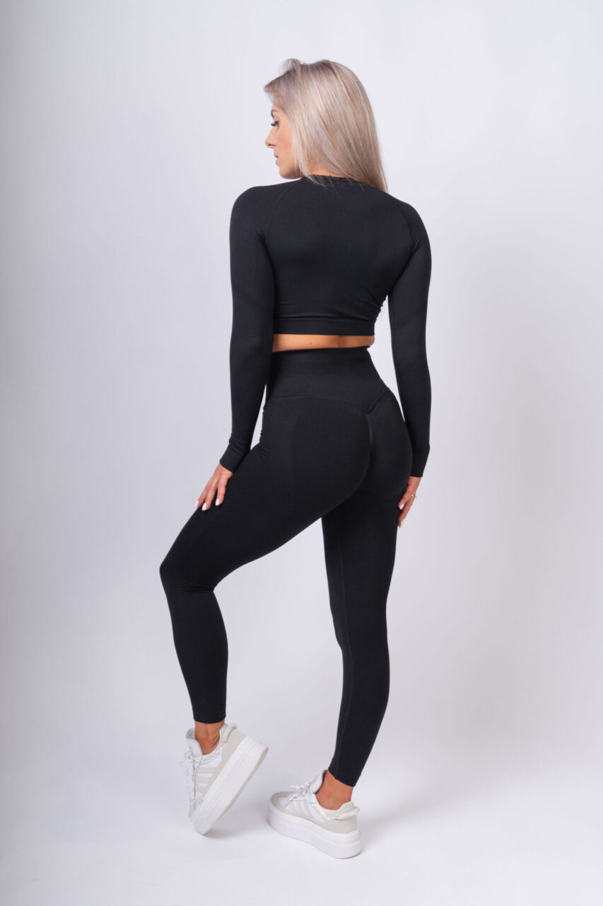 Longsleeve bezszwowy czarny - obrazek 3