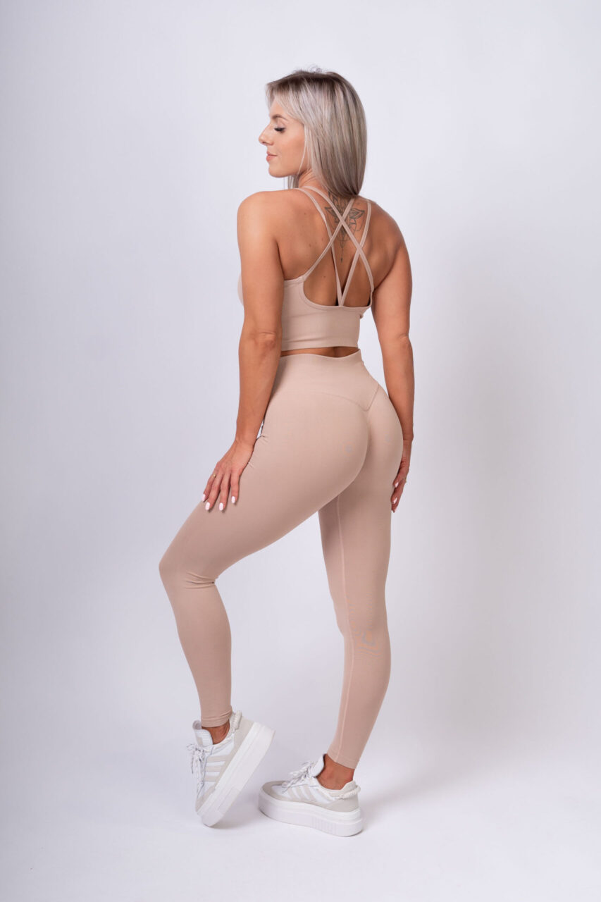 Legginsy bezszwowe shape jasny beż - obrazek 4
