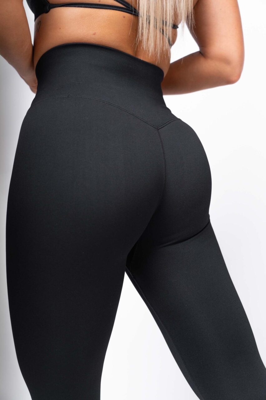 Legginsy bezszwowe classic czarne - obrazek 2