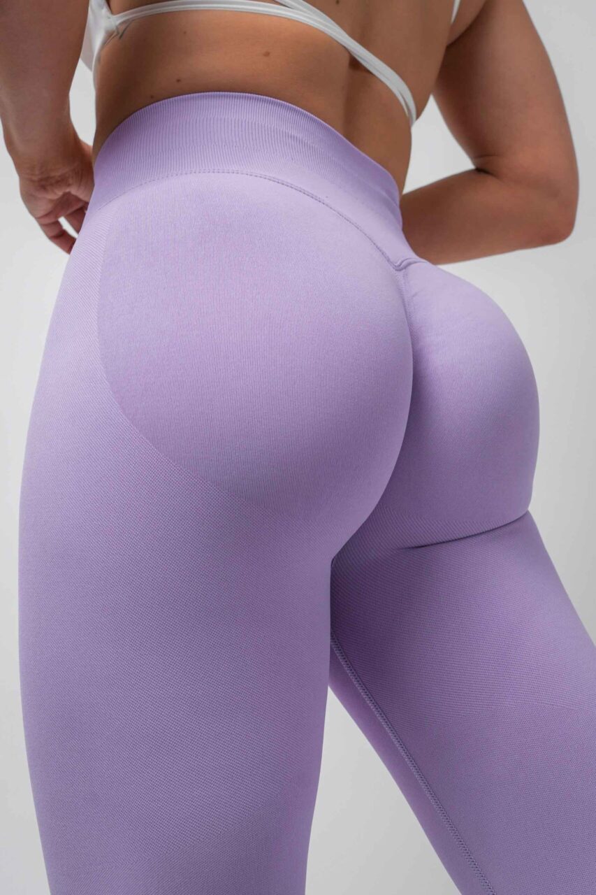 Legginsy bezszwowe push-up 2.0 jasny fiolet - obrazek 2