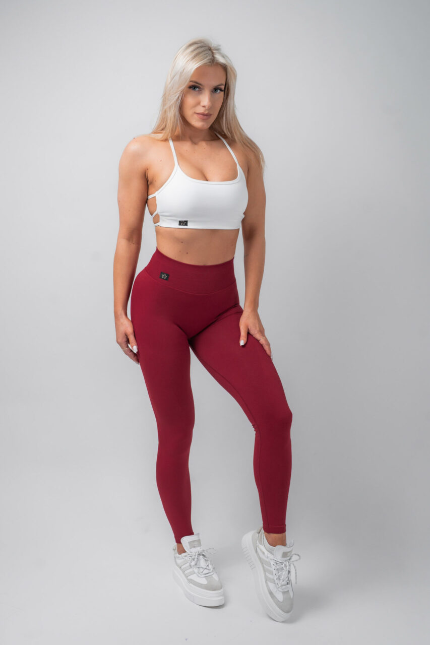 Legginsy bezszwowe push-up 2.0 bordowe - obrazek 3