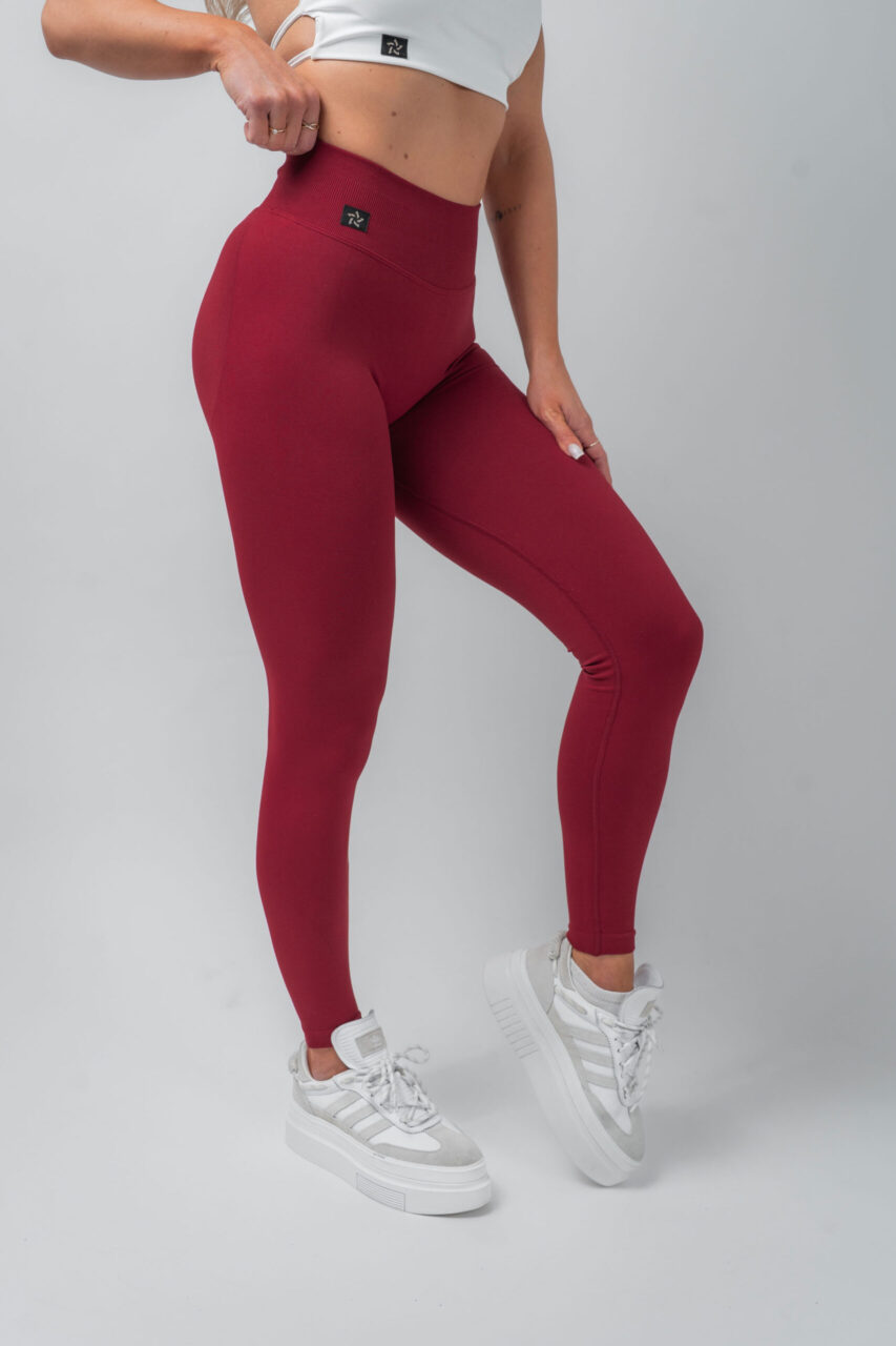 Legginsy bezszwowe push-up 2.0 bordowe - obrazek 4