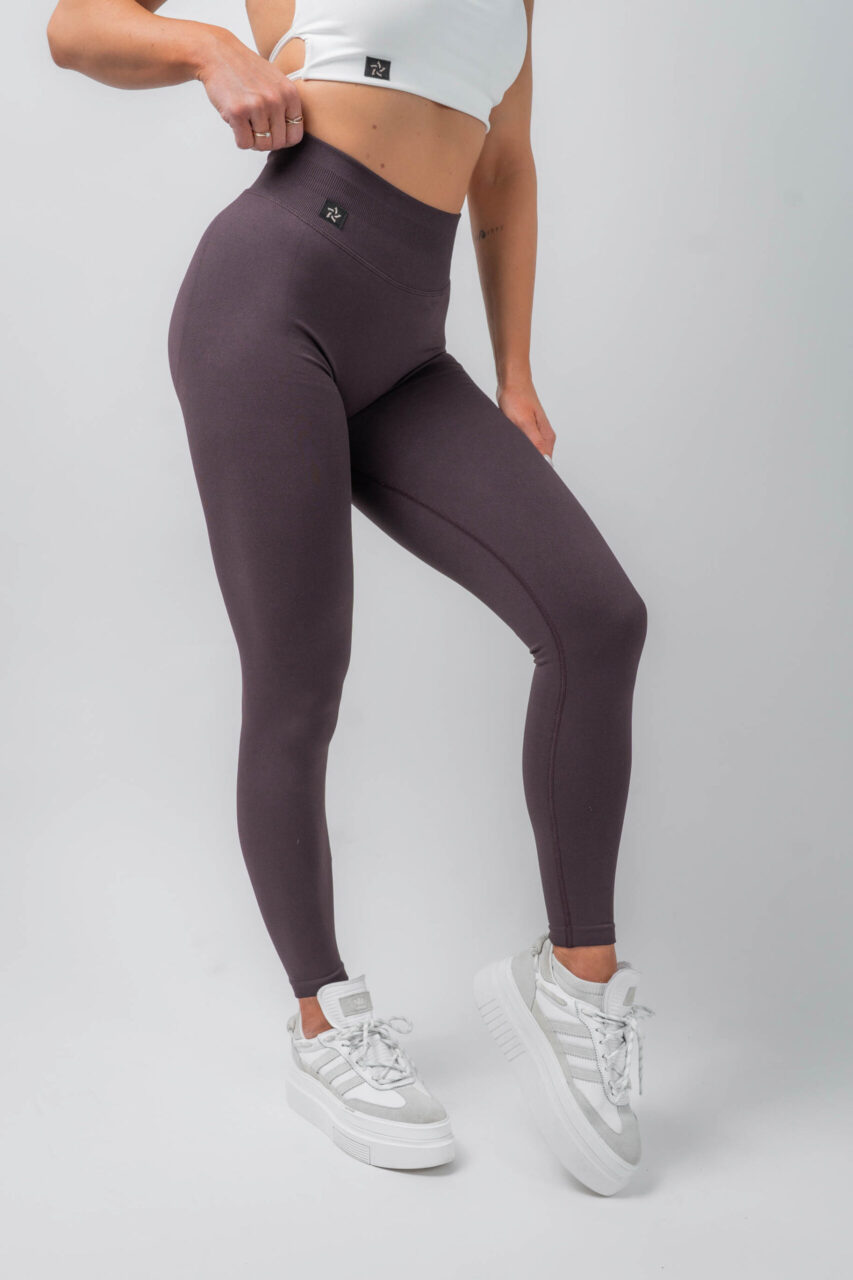 Legginsy bezszwowe push-up 2.0 ciemnobrązowe - obrazek 5