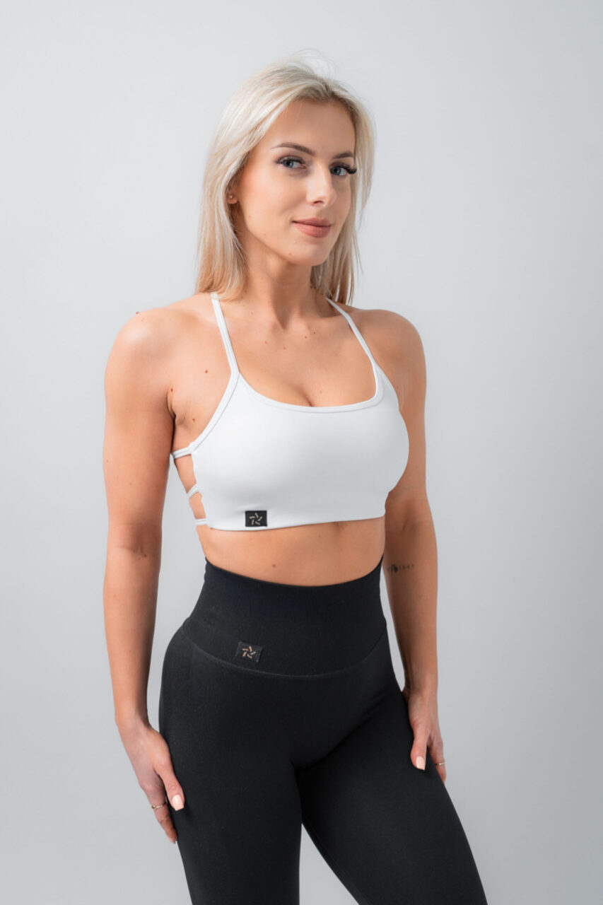 Top bezszwowy na ramiączkach biały