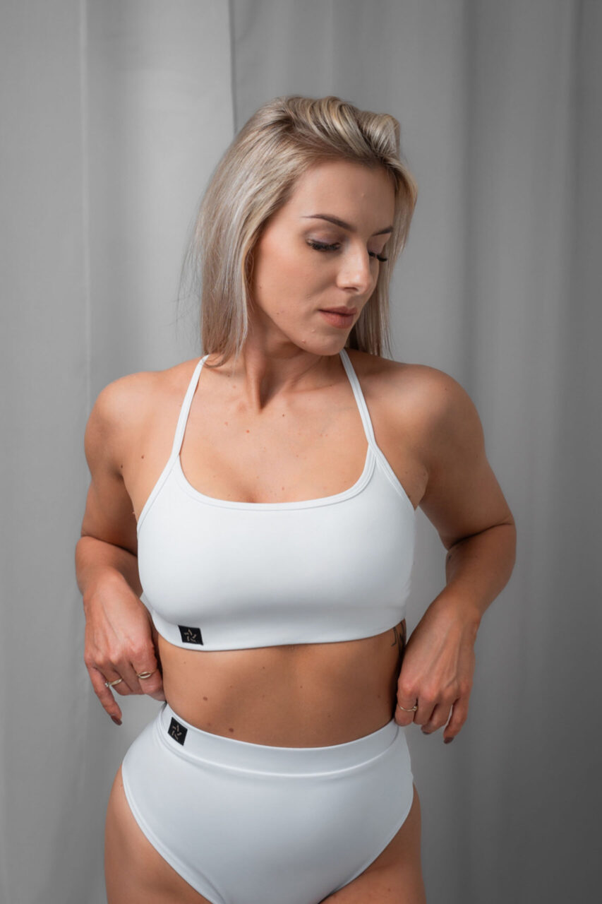 Top pole dance na ramiączkach biały - obrazek 5